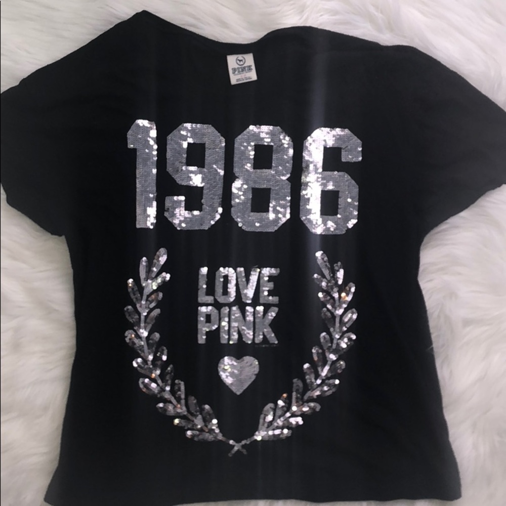 SEQUINED VICTORIA SECRET PINK TOP